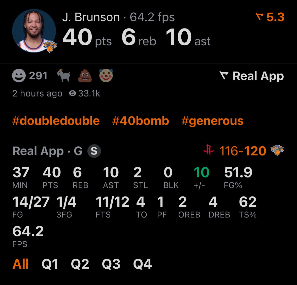 KnicksMuse's tweet photo. BETTER THAN YOUR FAVORITE PLAYER https://t.co/SqfHuziNuz
