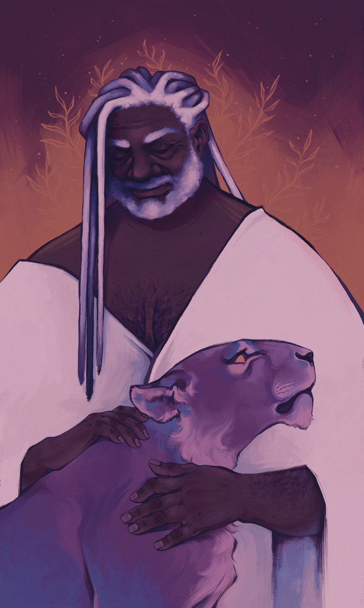 viii. strength 
my full piece for <a href="/Nova_Mali/">Nova and Mali</a>’s star crossed queer tarot deck! 💖