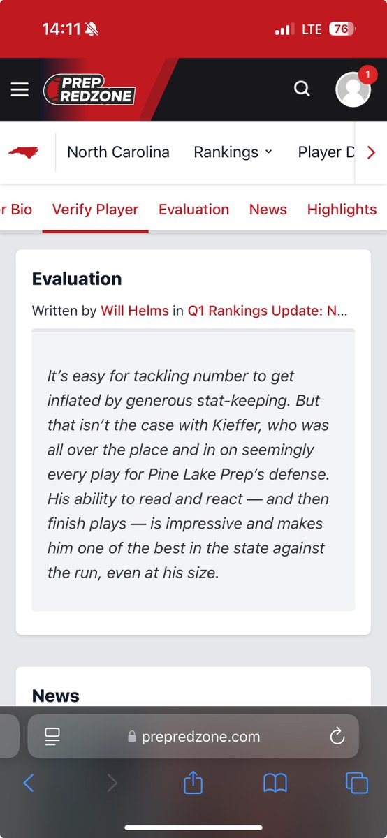 Thanks so much for the evaluation Prep Redzone and Will Helms!