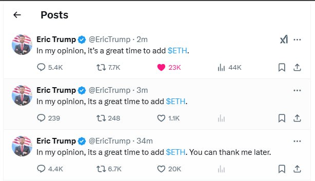 Ether has its own Michael Saylor. Unlike Michael, he's only shilling with words so far.

 🫥 "In my opinion"
