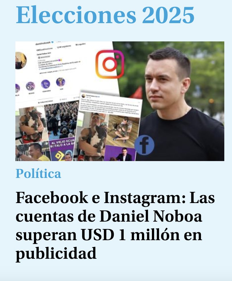 Noboa escupe en la Constitución y la ley. Le avalan unas violentas FFAA.

Con su fortuna compra, a la vez, las elecciones: la desigualdad de la campaña 2025 es obscena.

Autocracia, militares, dinero: poder ilimitado.

Democracia, derechos y sociedad pisoteadas.
#NoboaNuncaMás