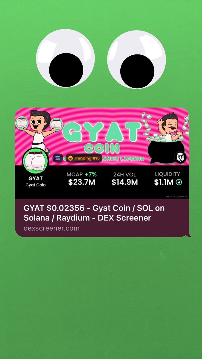 And so it begins. 2 instagram stories now live. Teasing, beginning to scratch the surface. $GYAT #GYATCOIN 
 instagram.com/stories/franki…