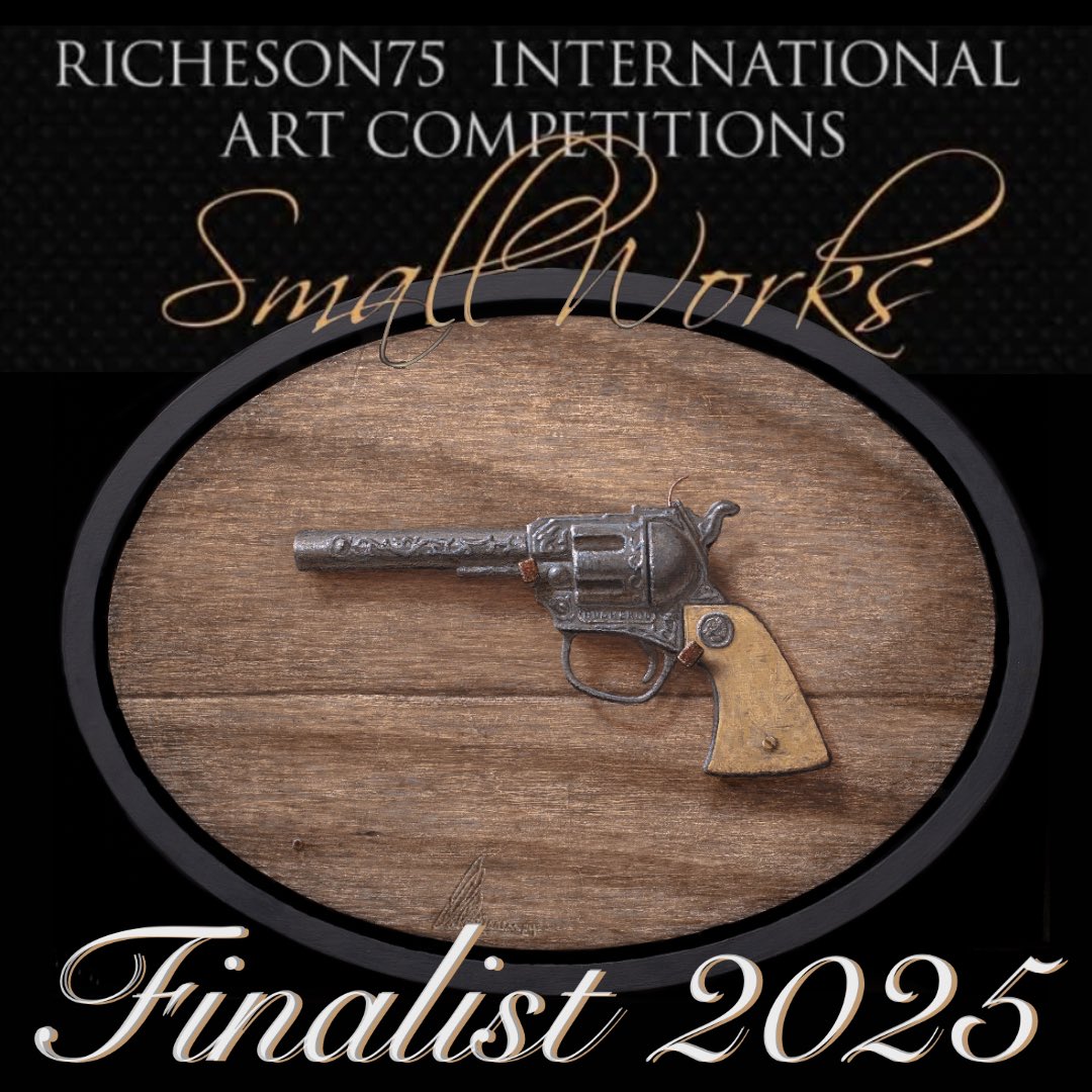 djkfineart's tweet image. Excited to announce that I’m a finalist in this years #Richeson75 #smallworks show.  #oilpainting #acrylicpainting #art #painting #westernart #oldwest #capgun