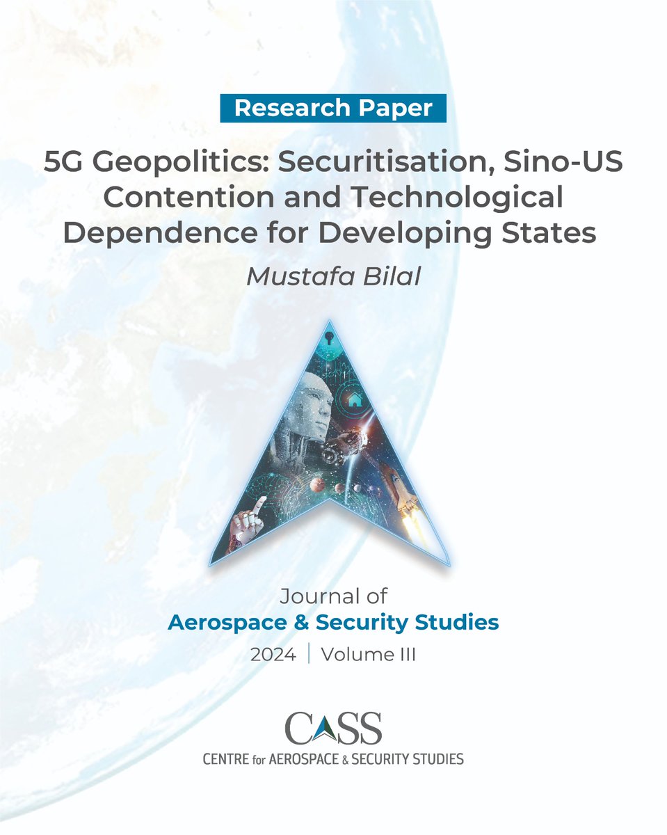 CassThinkers's tweet photo. 📡💥 5G Geopolitics:
Mustafa Bilal explores securitising Huawei to curb China’s global influence. While US allies step back, developing states in Africa & South Asia deepen ties with Chinese 5G. What’s at stake?
📖 Read in JASS Vol. III: https://t.co/u7b5g6kgTS
#journalpaper https://t.co/vT4s4wDZRz