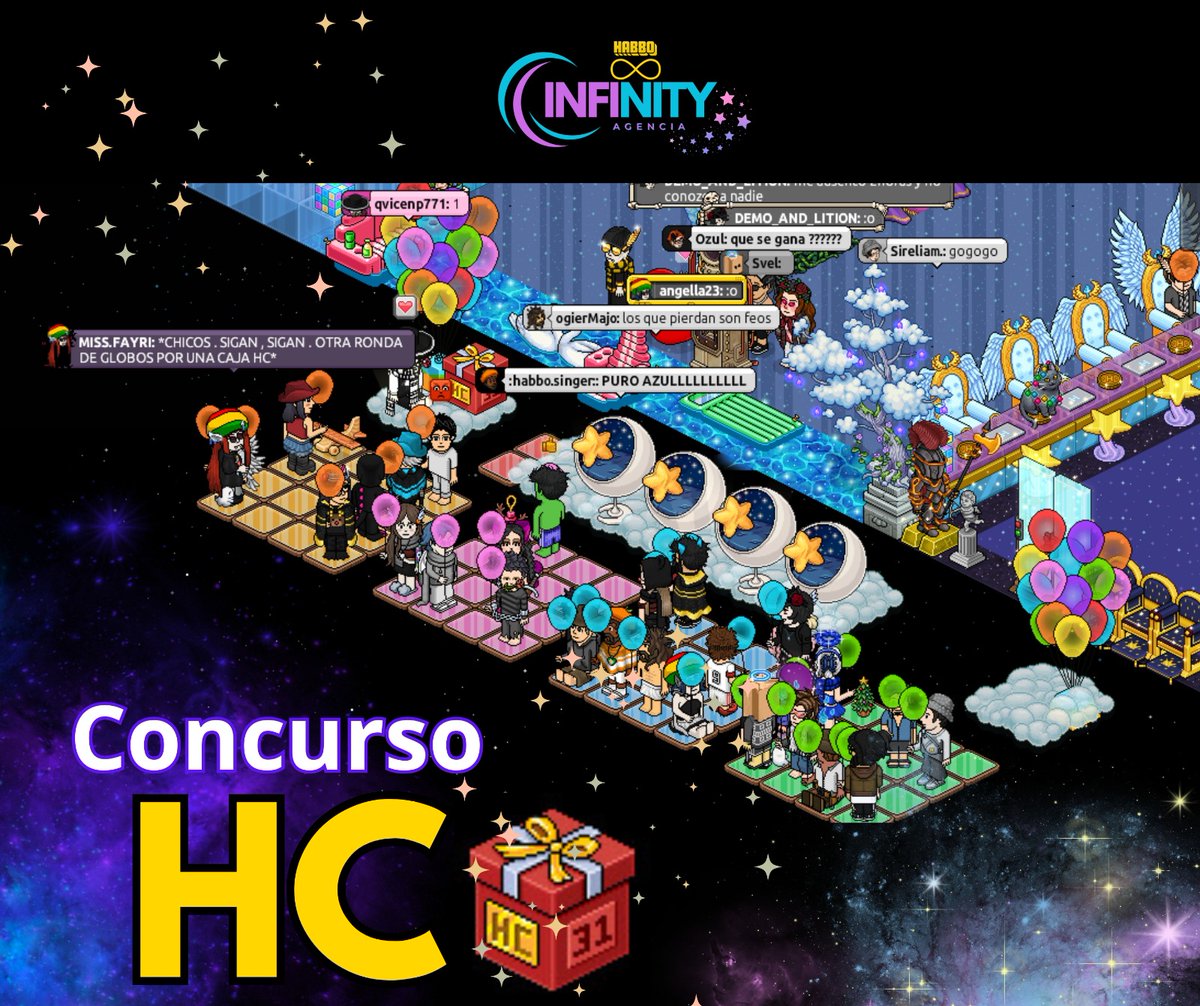 ✨Se realizó el primer concurso abierto al publico donde se dió como premio un HC✨ 

Se hará un concurso semanal los dias Lunes✨

✨✨VIVA INFINITY✨✨