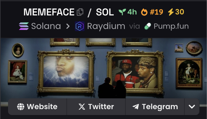 CryptoInsiderX's tweet photo. 🚀 $MEMEFACE IS COOKIN!! 🚀

MTV Star Conceited made dropped a memecoin!

🎙️ @ConceitedNYC Live On Spaces
🔒 DEV TOKENS LOCKED
🖥️ https://t.co/mgmc2RDDJM
🫂 https://t.co/nGOrRtvPNi
📊 DEX PAID

CA: CjBthjvyynu435dgXUJCWYXst7mgGRzBjpSsFEP3pump

🔗 LINK: https://t.co/esmrxldYt7 https://t.co/Q1dZXoiN3y