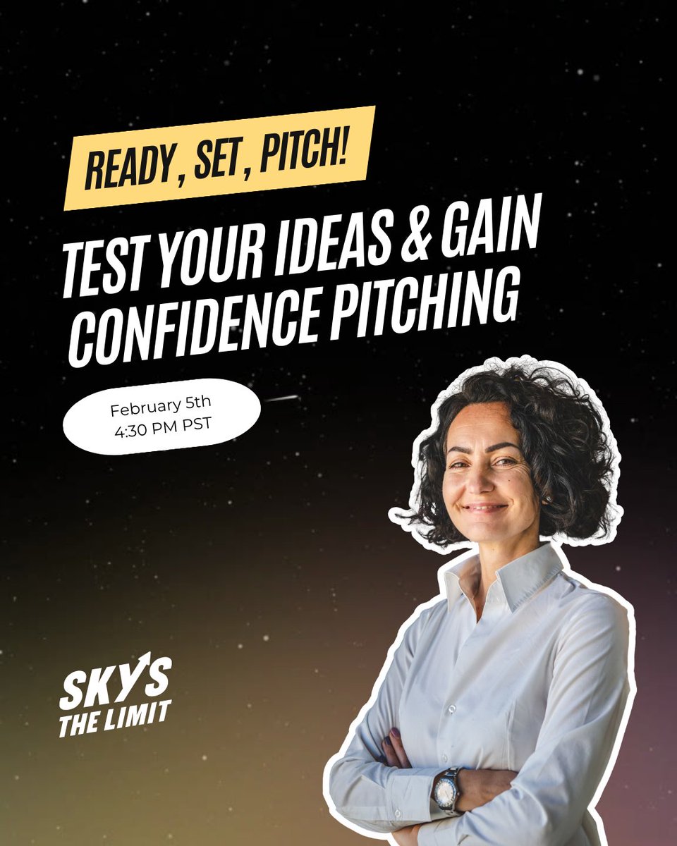 Join our #PitchPractice, learn from others' pitches and feedback, &amp; improve your own presentation abilities!

Sign up here → hubs.ly/Q0358fpw0
​
P.S. What's the most valuable #feedback you've ever received (or given) on a #pitch? Share below!

#SkysTheLimit #STL