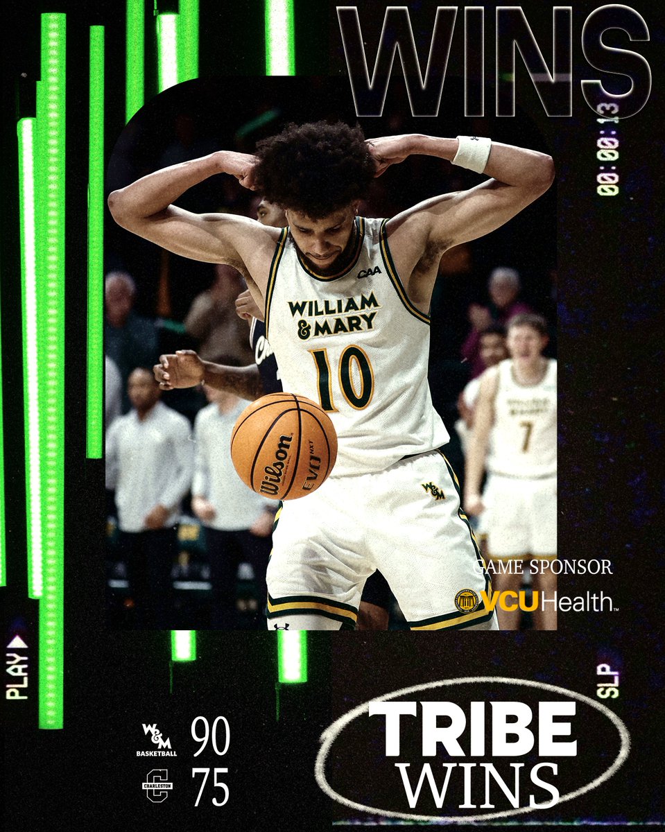 William & Mary Tribe Men's Basketball (@wmtribembb) on Twitter photo ππ©π¦ ππ°π³π€π¦ πΈπ’π΄ πͺ
Game Sponsor β‘οΈ <a href="/VCUHealth/">VCU Health</a>
#GoTribe ππ©π¦ ππ°π³π€π¦ πΈπ’π΄ πͺ
Game Sponsor β‘οΈ <a href="/VCUHealth/">VCU Health</a>
#GoTribe