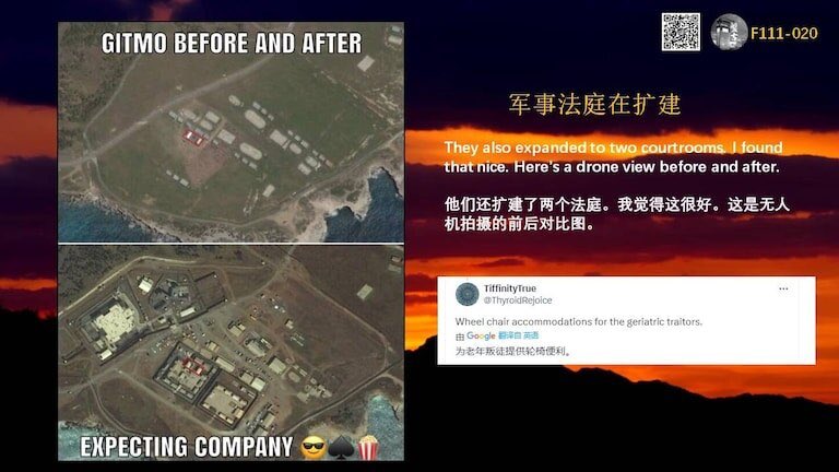 hongyinongchang's tweet photo. 专为反恐而生的军事监狱👉#关塔那摩监狱👉#关塔那摩军事法庭处理战争或恐怖行为
🚨据报道,#目前大约有300名美国海军陆战队员和士兵已抵达古巴东部的关塔那摩湾海军基地,目的是确保关塔那摩移民行动中心 (#GMOC) 的安全并扩大该中心,以容纳 30,000 名等待驱逐出境的非法移民;到目前为止,国防部已命令 500 名士兵支援 GMOC。
PS:美国军事法庭过去处置的是恐怖行为罪犯,现扩展到所有对美国的战争罪犯范畴。为何还要大规模的关押犯人?
川普2016 年当选总统时,他致力于保持关塔那摩湾监狱的开放并承诺“把很多坏人关进那里。”👉即很多的 #叛国者将被关押在这里。