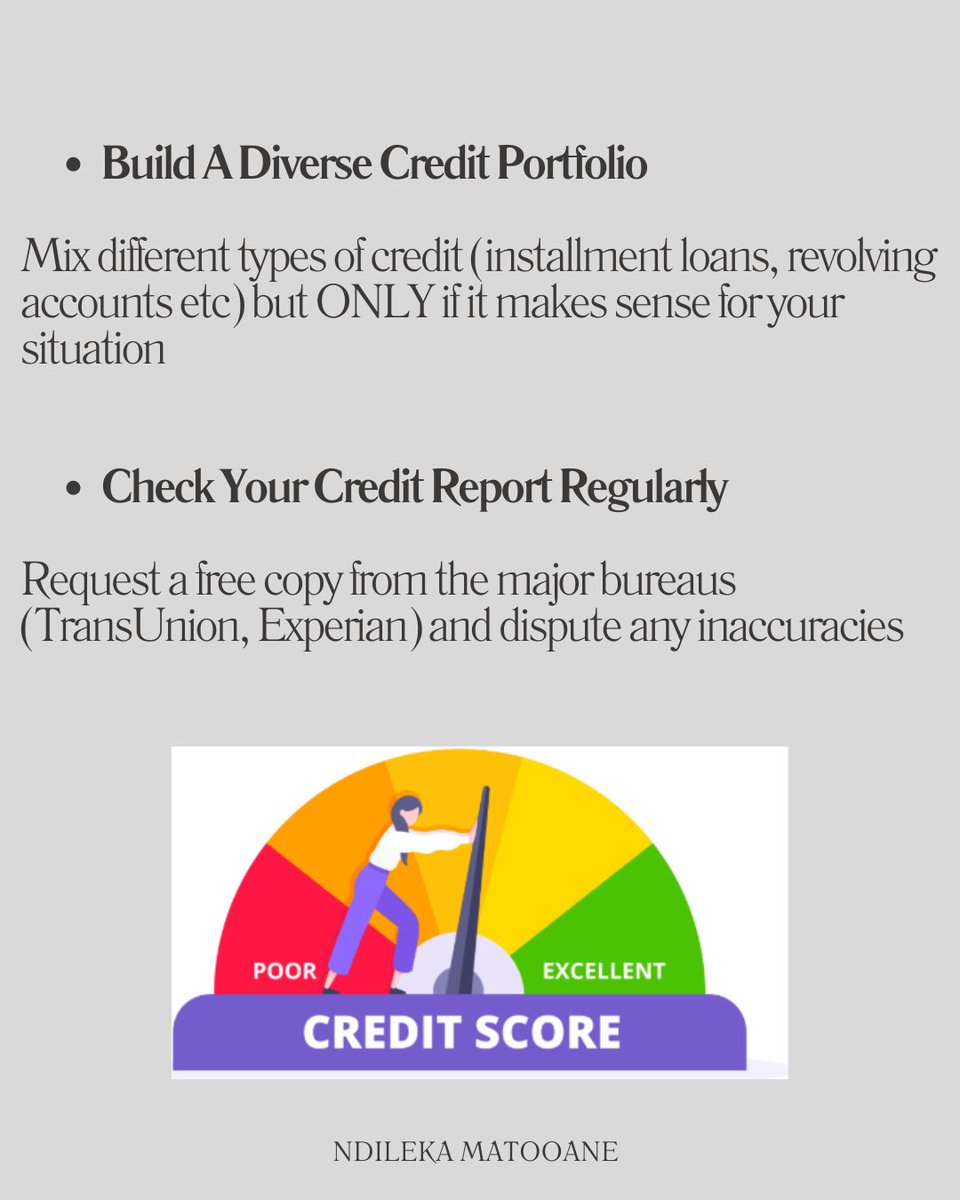 Ndilekker's tweet photo. #InstantMoneyMondays

 "Your credit score is your financial reputation! 📈 Take charge of it, and unlock better opportunities! 💪 #FinancialLiteracy #CreditScoreMatters https://t.co/GiHKa1fSiU