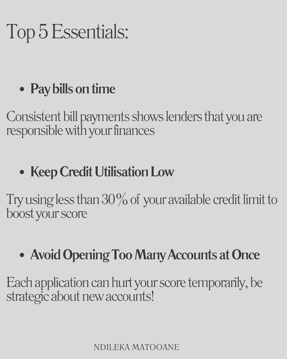 Ndilekker's tweet photo. #InstantMoneyMondays

 "Your credit score is your financial reputation! 📈 Take charge of it, and unlock better opportunities! 💪 #FinancialLiteracy #CreditScoreMatters https://t.co/GiHKa1fSiU