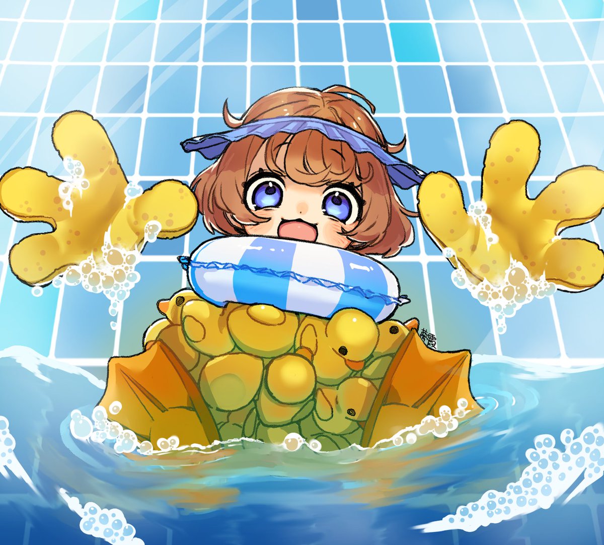 MonshaMoa's tweet photo. (あの……異形頭が流行っているみたいですが……)
(是非……うちの「逆異形頭」少女達を見てください……！) https://t.co/dKKDKmQyyq