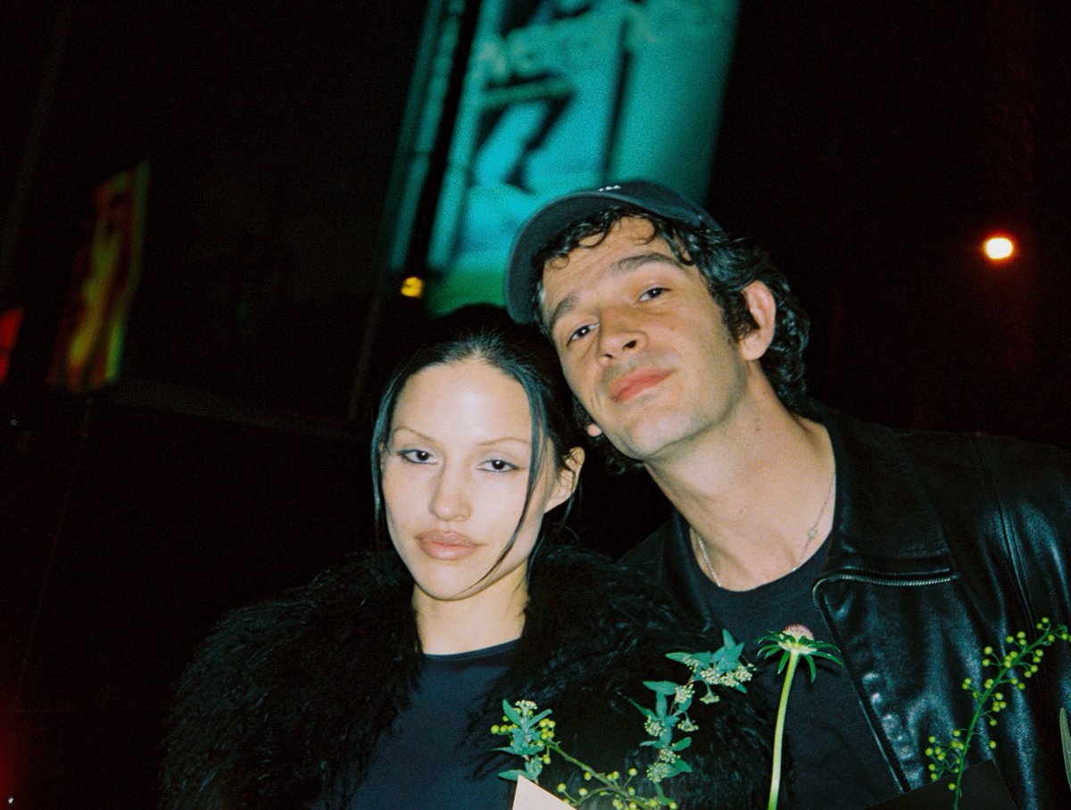 leilanisfilm's tweet photo. Gabbriette and Matty Healy on film 📸💚💐 by meee (Grammy’s afters 2025) for Charli’s big night 🥳 https://t.co/Aw8UBatE0A