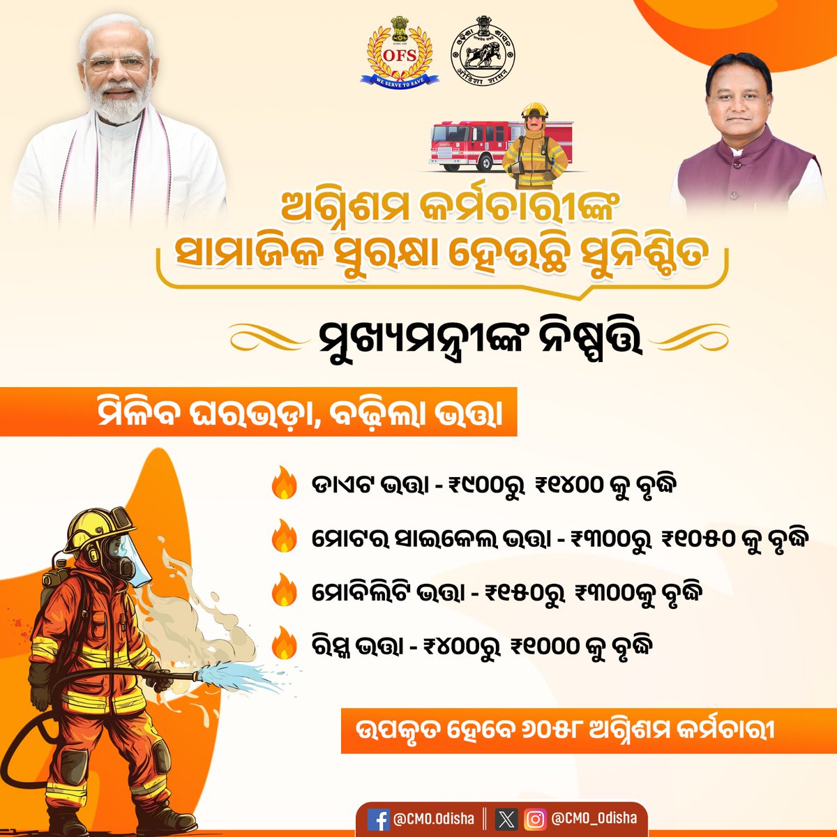 CMO Odisha (@cmo_odisha) on Twitter photo рмЕрмЧрнНрмирм┐рм╢рмо рмХрм░рнНрмормЪрм╛рм░рнАрмЩрнНрмХ рм╕рм╛рморм╛рмЬрм┐рмХ рм╕рнБрм░рмХрнНрм╖рм╛ рмжрм┐рмЧрм░рнЗ рморм╛рмирнНрнЯрммрм░ рморнБрмЦрнНрнЯрмормирнНрмдрнНрм░рнА рм╢рнНрм░рнА рморнЛрм╣рми рмЪрм░рмг рморм╛рмЭрнАрмЩрнНрмХ рммрм│рм┐рм╖рнНрма рмкрмжрмХрнНрм╖рнЗрмкред рммрм┐рмнрм┐рмирнНрми рмкрм░рм┐рм╕рнНрмерм┐рмдрм┐рм░рнЗ рм▓рнЛрмХрмЩрнНрмХрнБ рмдрнНрн▒рм░рм┐рмд рм╕рнЗрммрм╛ рмпрнЛрмЧрм╛рмЙрмерм┐рммрм╛ рмЕрмЧрнНрмирм┐рм╢рмо рмХрм░рнНрмормЪрм╛рм░рнАрмЩрнНрмХ рмХрм▓рнНрнЯрм╛рмг рмкрм╛рмЗрмБ рмШрм░рмнрмбрм╝рм╛ рмкрнНрм░рмжрм╛рми рм╕рм╣ рм╕рнЗрморм╛рмирмЩрнНрмХ рмнрмдрнНрмдрм╛ рммрнГрмжрнНрмзрм┐ рмХрм░рм╛рмпрм╛рмЗрмЫрм┐ред рмПрм╣рм╛рмжрнНрм╡рм╛рм░рм╛ рнмрнжрнлрно рмЕрмЧрнНрмирм┐рм╢рмо рмХрм░рнНрмормЪрм╛рм░рнА рмЙрмкрмХрнГрмд рм╣рнЗрммрнЗред рмЕрмЧрнНрмирм┐рм╢рмо рмХрм░рнНрмормЪрм╛рм░рнАрмЩрнНрмХ рм╕рм╛рморм╛рмЬрм┐рмХ рм╕рнБрм░рмХрнНрм╖рм╛ рмжрм┐рмЧрм░рнЗ рморм╛рмирнНрнЯрммрм░ рморнБрмЦрнНрнЯрмормирнНрмдрнНрм░рнА рм╢рнНрм░рнА рморнЛрм╣рми рмЪрм░рмг рморм╛рмЭрнАрмЩрнНрмХ рммрм│рм┐рм╖рнНрма рмкрмжрмХрнНрм╖рнЗрмкред рммрм┐рмнрм┐рмирнНрми рмкрм░рм┐рм╕рнНрмерм┐рмдрм┐рм░рнЗ рм▓рнЛрмХрмЩрнНрмХрнБ рмдрнНрн▒рм░рм┐рмд рм╕рнЗрммрм╛ рмпрнЛрмЧрм╛рмЙрмерм┐рммрм╛ рмЕрмЧрнНрмирм┐рм╢рмо рмХрм░рнНрмормЪрм╛рм░рнАрмЩрнНрмХ рмХрм▓рнНрнЯрм╛рмг рмкрм╛рмЗрмБ рмШрм░рмнрмбрм╝рм╛ рмкрнНрм░рмжрм╛рми рм╕рм╣ рм╕рнЗрморм╛рмирмЩрнНрмХ рмнрмдрнНрмдрм╛ рммрнГрмжрнНрмзрм┐ рмХрм░рм╛рмпрм╛рмЗрмЫрм┐ред рмПрм╣рм╛рмжрнНрм╡рм╛рм░рм╛ рнмрнжрнлрно рмЕрмЧрнНрмирм┐рм╢рмо рмХрм░рнНрмормЪрм╛рм░рнА рмЙрмкрмХрнГрмд рм╣рнЗрммрнЗред