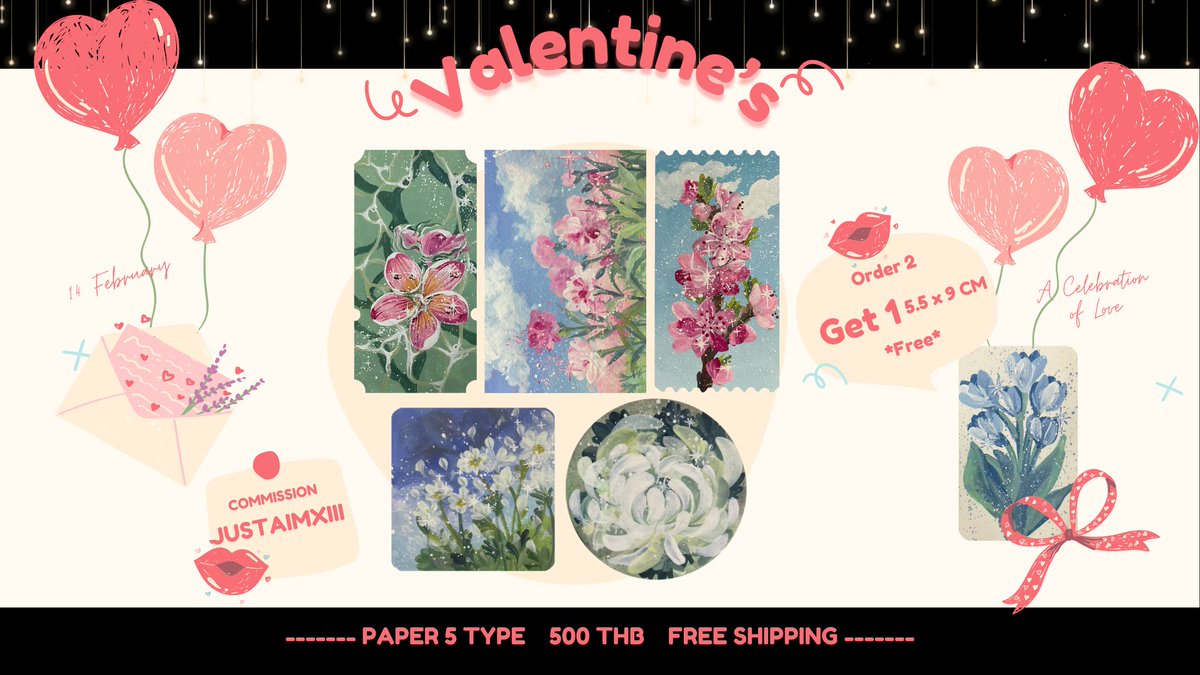 [PLS RE💗✨]
ต้อนรับเทศกาลแห่งหัวใจ💗 Commission flowers omakase Valentine’s ✨
📢🎉เมื่อออร์เดอร์ 2 ชิ้น รับน้อง5.5x9cm.เพิ่มอีก 1 ชิ้น🎉
✨กระดาษ 5 แบบ ราคา 500 บาท✨
📨จัดส่ง : ฟรี
🌻บรีฟแบบโอมากาเสะ[ดอกไม้+สีพื้นหลัง]
✨สนใจคอมมิช กรอกฟอร์มได้เลยค่ะ
docs.google.com/forms/d/12Wyvx…