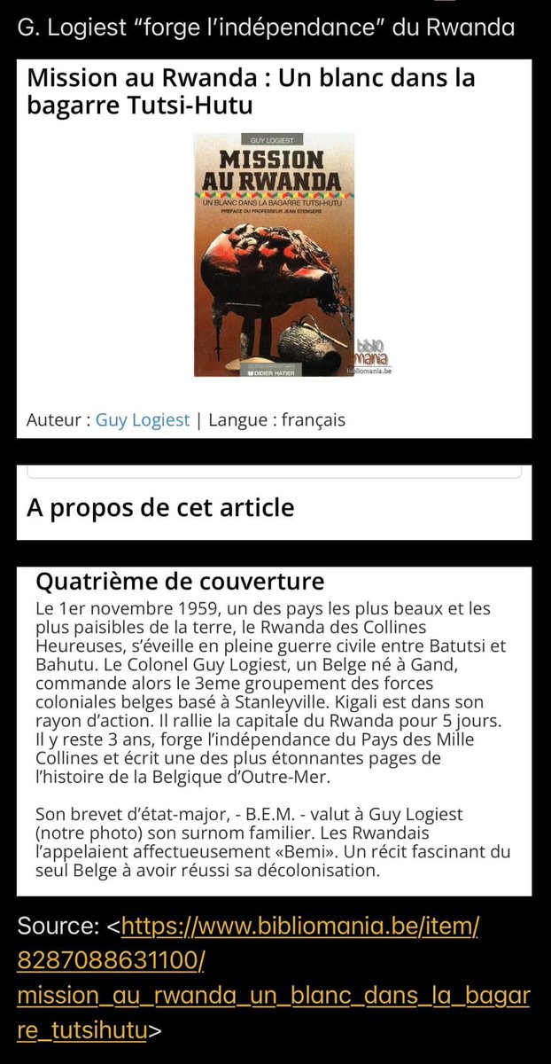 ERwanamiza's tweet photo. @SGahamanyi Fr. Th. Nahimana aka @SGahamanyi (https://t.co/hV1Sb7b7eH), stop your #Conspirationism! #GenocideAgainstTheTutsi was instigated by Belgian Col. G. Logiest & executed by #PARMEHUTU & #MRND in 1959-1994. See screenshots below and https://t.co/OVps9mkfji & https://t.co/sVGjrcKS15. https://t.co/nxQvJgpLHE