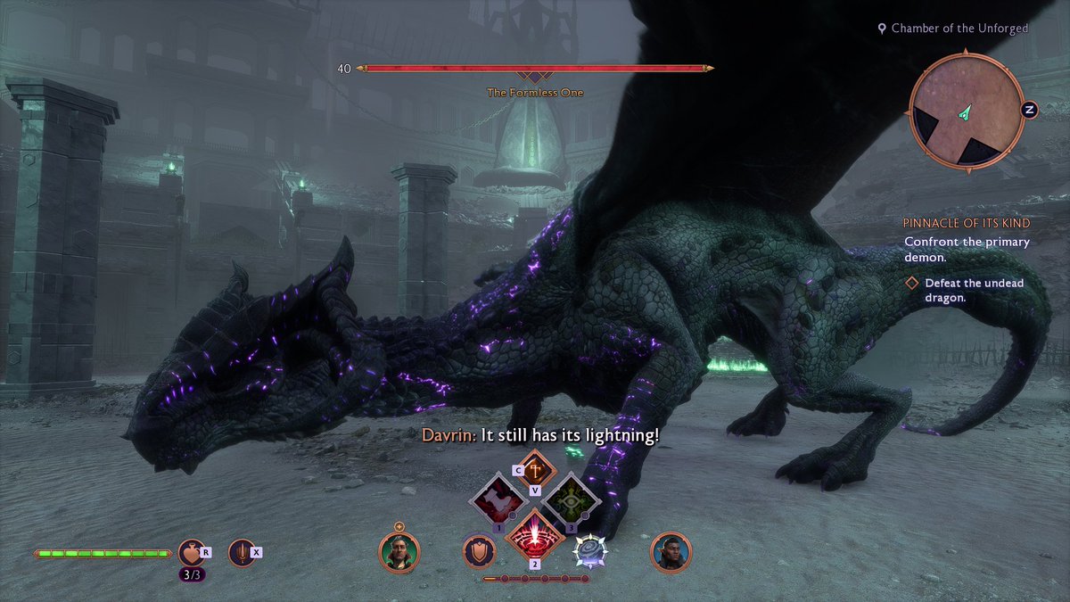 in a game called DRAGON age, a dragon appears, i slap my hands to my face and cry 'why are there so many dragons???" (in a game called DRAGON age)