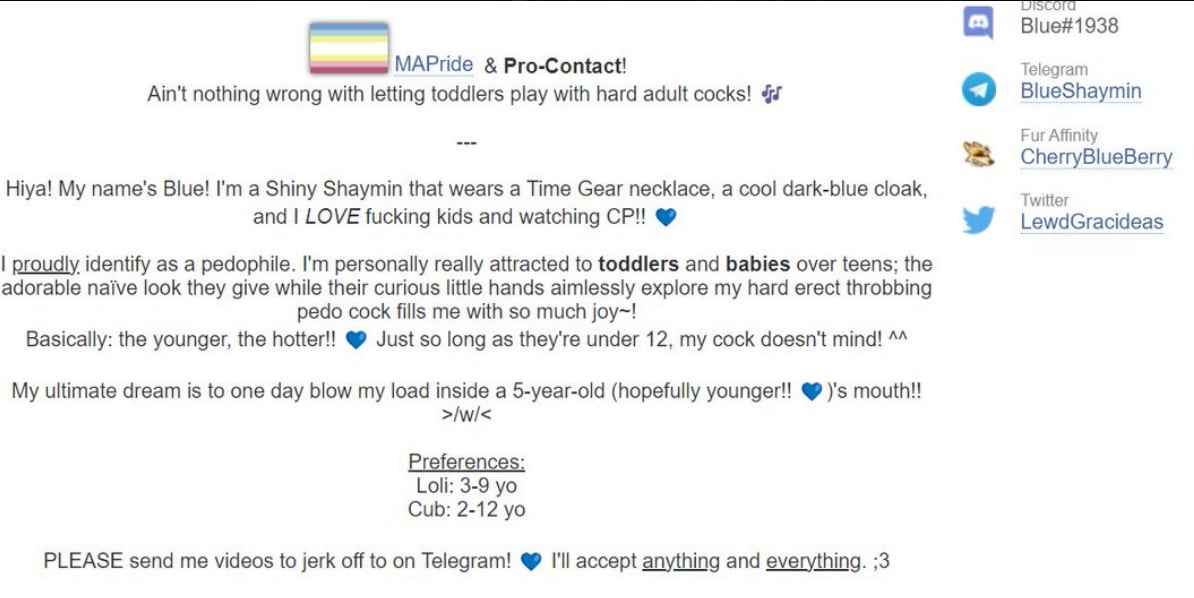 Official_Marbu's tweet photo. CW pedo

Since the Paedo is back, I am posting this here
@LewdGracideas has been caught slipping up, posting and boasting about his MAP PRIDE (pedo) FLAG artwork to mutual friends

You tried to gaslight and lie, but so many people have come forward about your vile behaviour 🙃 https://t.co/PSHoBGEQAt