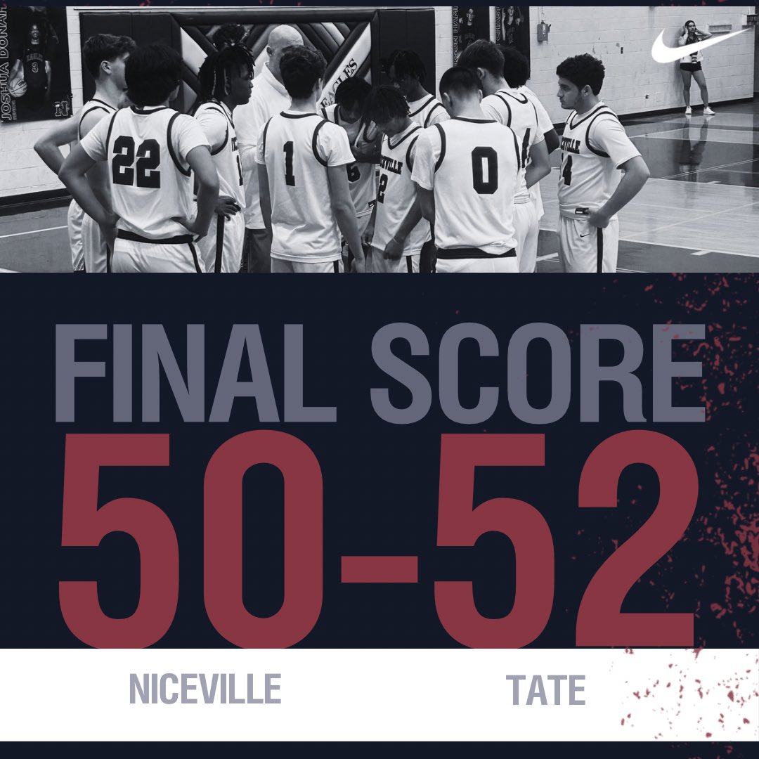 Good game &amp; exciting ending, but the Eagles fall short to Tate in the District Quarterfinal matchup to end their season 🦅