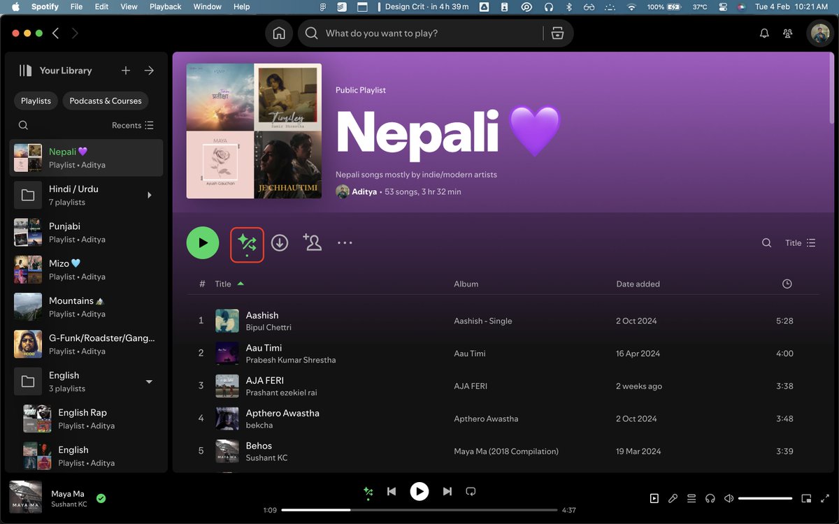s_adityashukla's tweet image. Kudos to whoever came up with + designed + engineered the smart shuffle on Spotify. One of my most used features — smoothly shuffles my regular playlists with similar songs without putting the onus on me. Found many fav songs because of this!