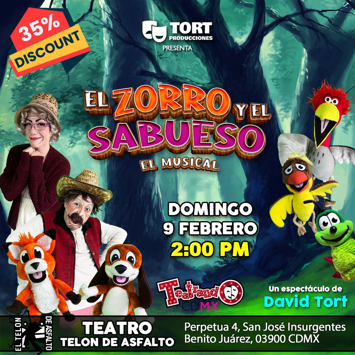 TortProduccion's tweet photo. Hola los esperamos en cualquiera de nuestras producciones. 

Acá el link de descuentos de nuestros amigos de Teatrando Cdmx

LOS TRES COCHINITOS 🐷 
https://t.co/XX30WWQjJb

EL ZORRO Y EL SABUESO 🦊
https://t.co/muyZBE6ynh https://t.co/v9CJRzy3UE