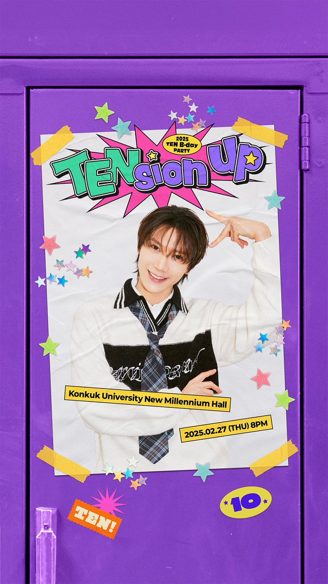 2025 TEN B-day PARTY [TENsion up]
 
🗓 2025.02.27 (THU) 8PM (KST)
📍 건국대학교 새천년관 대공연장 (Konkuk University New Millennium Hall)
 
🎫More info: weverse.io/wayv/notice/24… 

#TEN #李永钦 #텐  
#NCT #WayV #威神V
#TENsionup