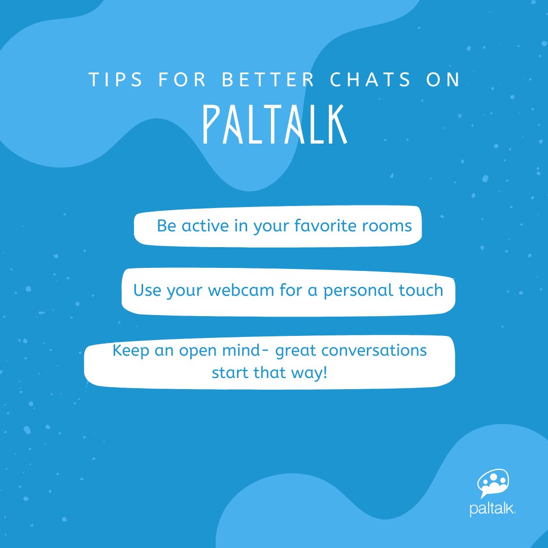 paltalk's tweet photo. Level up your Paltalk experience with these pro tips:
1️⃣ Be active in your favorite rooms
2️⃣ Use your webcam for a personal touch
3️⃣ Keep an open mind—great conversations start that way
What’s your top tip? Share in the comments! 👇 #PaltalkTips #ChatBetter #PaltalkVideoChat https://t.co/e7JZdHroJL