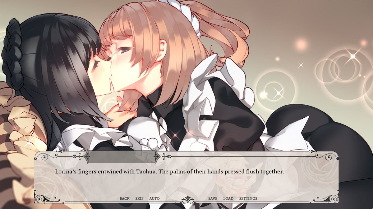 ebihimes's tweet photo. please buy vns on steam if you're interested in them i beg of you all of these yuri stories i write don't pop out of thin air it takes time and money to make these maids kiss 😭 https://t.co/O58YofYbGs