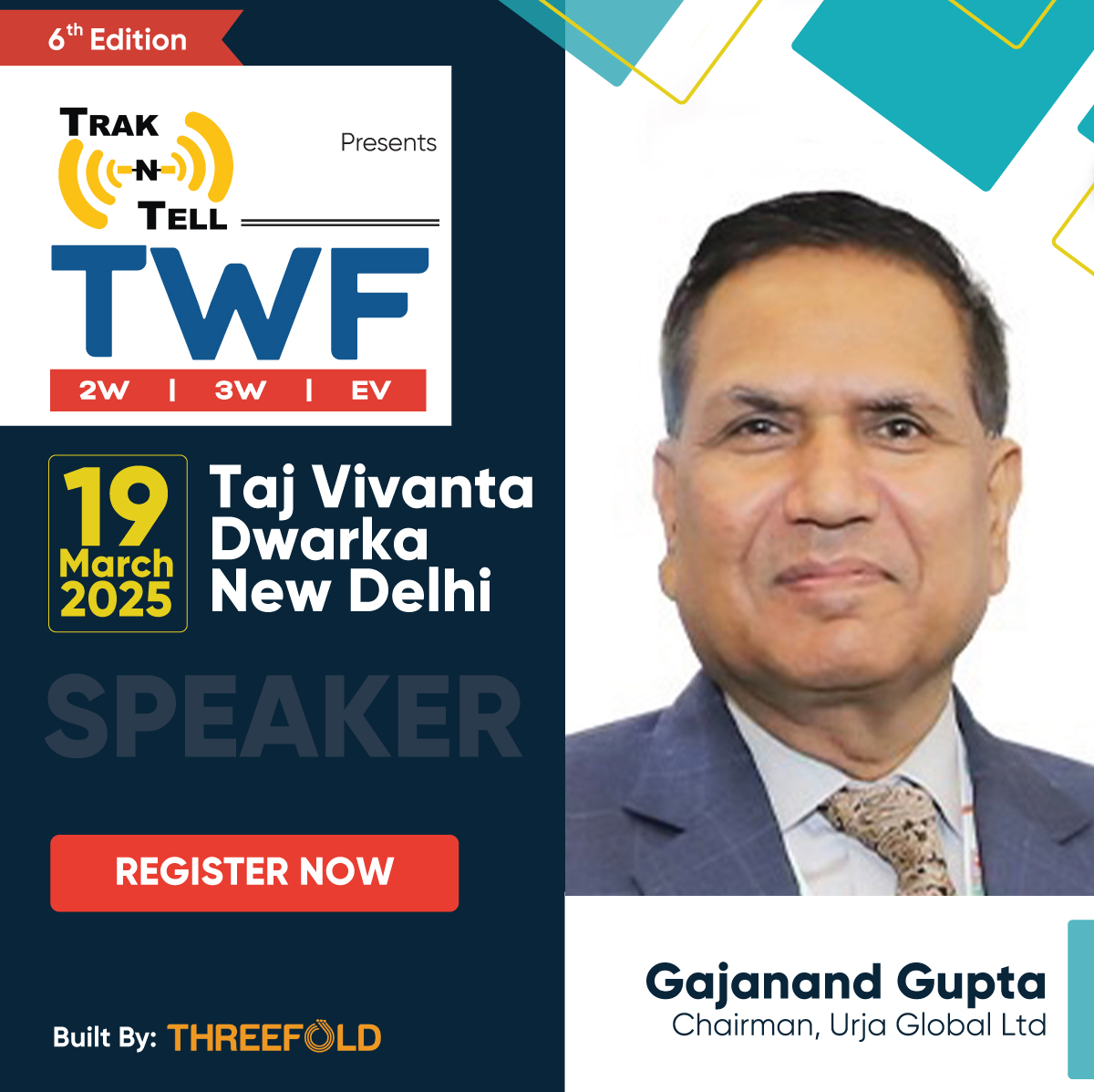 forum_two's tweet image. Exciting News! Gajanand Gupta, Chairman, Urja Global, joins us as a speaker at the 6th edition of 2W, 3W &amp;amp; EV Forum on March 19, 2025, Taj Vivanta, Delhi
30% discount: bit.ly/495TVtU
Raghav Shankar at +919599881027 or via email at raghav@threefold.in.
#twowheeler #ev