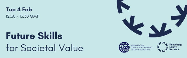 💻 Join today's <a href="/KnowledgeEN/">Knowledge Equity Network</a> &amp; ICDE webinar, exploring the transformative power of Future Skills in creating meaningful impact through flexible, distance &amp; digital learning.

ICDE SG Torunn Gjelsvik is one of the event speakers.

Register now 🔗 tinyurl.com/mr2bdsac