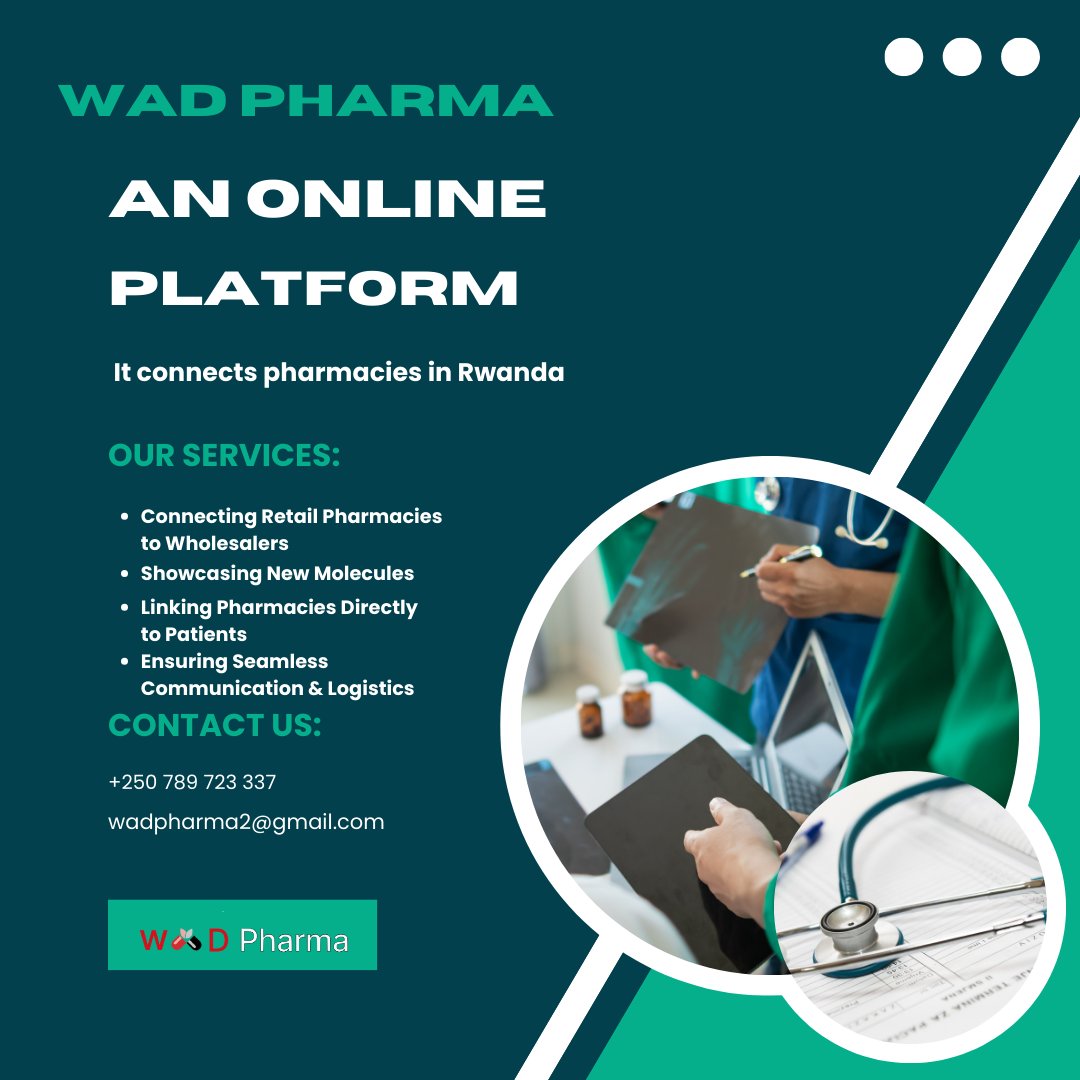 wadpharma's tweet photo. Looking for the best pharmacy solutions?  At WAD Pharma, we connect pharmacies with wholesalers, showcase new medicines, and ensure fast deliveries. Let’s make healthcare easier! 
📞 Contact us today!
 #WADPharma #PharmacySolutions https://t.co/E7BdrVeqMf