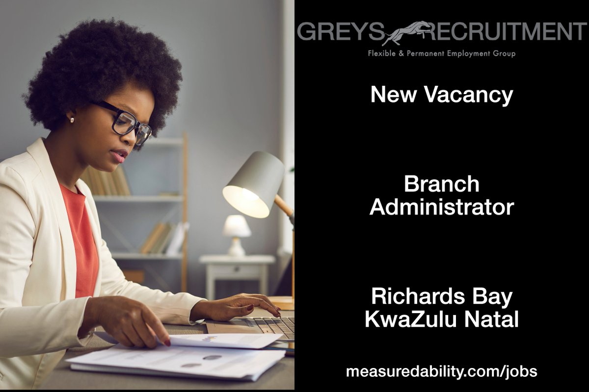 Office_Jobs_SA's tweet image. We are looking for a Branch Administrator in Richards Bay, KwaZulu Natal.  🚨

Simply visit measuredability.com/jobseekers/ , search for &quot;Branch Administrator” and apply.

#recruitmentservices #branchadministrator #administrator #AdministratorJobs #durbanjobs #jobopportunity