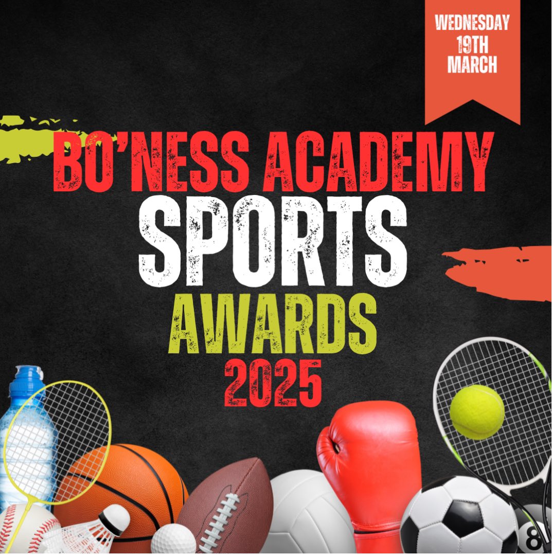 ❗️SAVE THE DATE ❗️

Our annual Sports Awards takes place on Wednesday 19th March 2025!!

More information to follow 🤩<a href="/Boness_Academy/">Bo'ness Academy</a>