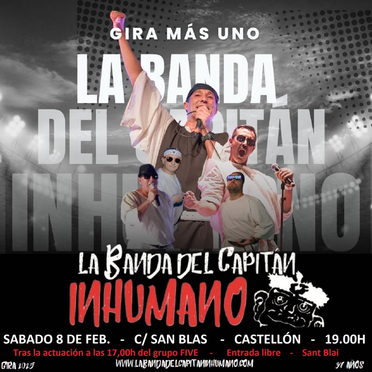 SantiInhumano's tweet photo. Este finde en Castellón. No puedes faltar al bolo y al acto benéfico.
Nos vemos en #sanblai
@MartayMariaCLN6
#castellon #comunidadvalenciana #labandadelcapitaninhumano #gira #masuno #37años #nonstop
#atopedepower https://t.co/n4l89MYJPg