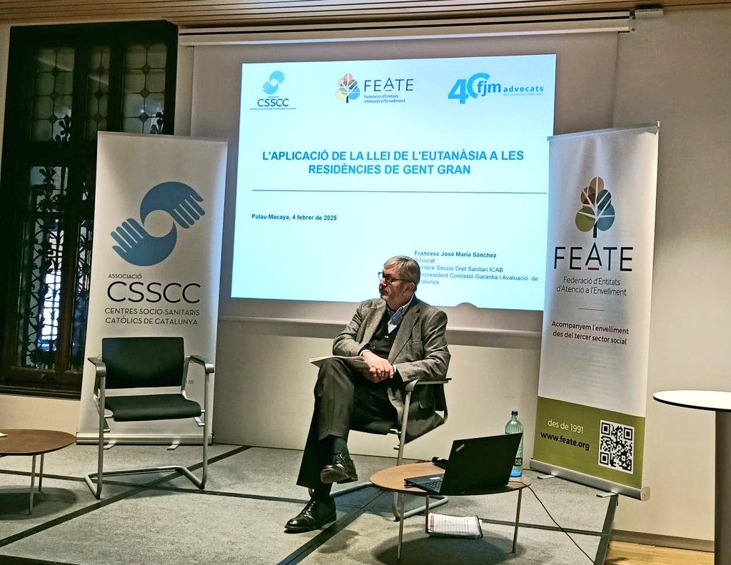 Feate2's tweet photo. Esmorzar temàtic organitzat conjuntament amb CSSCC:
l'aplicació de la llei de l'eutanàsia a les residències de gent gran amb l'advocat Francesc José Maria i Sánchez @FJMadvocats
Al Palau Macaya @FundlaCaixaCAT
#somfeate #envelliment #tercersectorsocial https://t.co/0RaEOseIKV