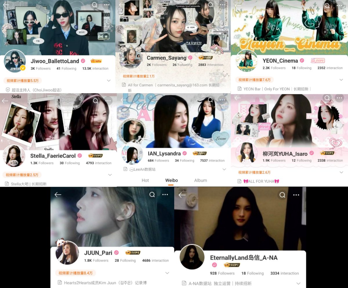 getshoboyz's tweet photo. Hearts2Hearts members China bars!

Jiwoo Bar: 3k followers
Yeon Bar: 2,3k followers
Carmen Bar: 2k followers
Juun Bar: 1,8k followers
Yuha Bar: 1,9k followers
Stella Bar: 1,3k followers
A-NA Bar: 928 followers
Ian Bar: 684 followers

#heart2heart #H2H https://t.co/MsEOnamWfg