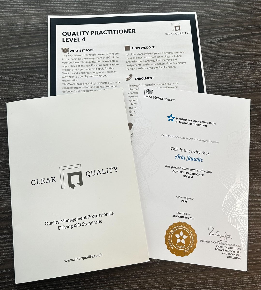 Congratulations Arta! 🎉

To start your learning journey just like Arta, contact us at training@clearquality.co.uk today!

clearquality.co.uk/training/appre…

#congratulations #training #apprenticeship #support #development #growth #clearquality #achievement #qualitypractitionerlevel4