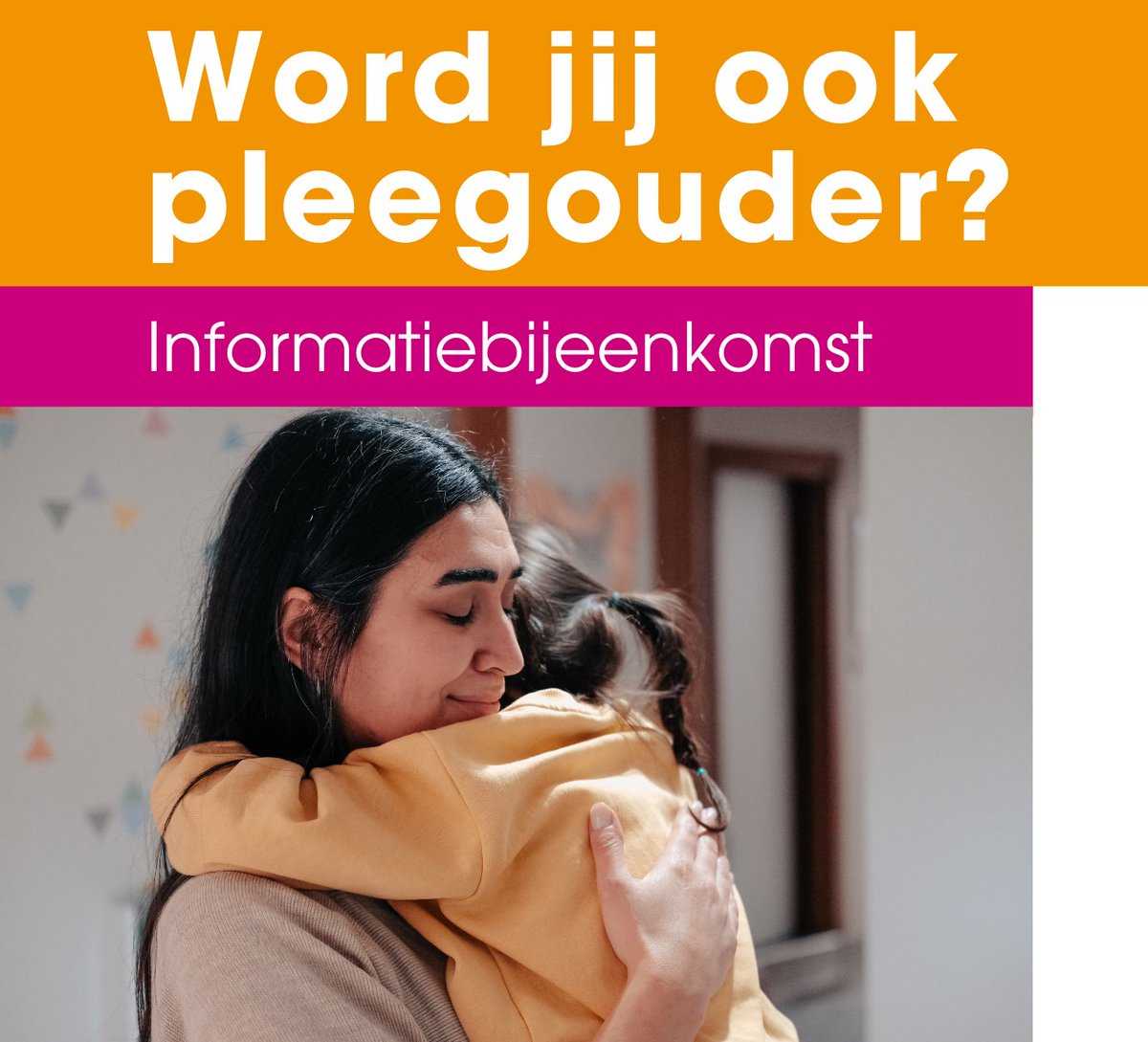 SDW (@sdwzorg) on Twitter photo Wil je meer weten over de vormen van pleegzorg en wat ervoor nodig is om pleegouder te worden? Meld je aan voor de ๐จ๐ง๐ฅ๐ข๐ง๐ ๐๐ข๐ฃ๐๐๐ง๐ค๐จ๐ฆ๐ฌ๐ญ ๐จ๐ฉ ๐๐ ๐๐๐๐ซ๐ฎ๐๐ซ๐ข ๐จ๐ฆ ๐๐.๐๐ ๐ฎ๐ฎ๐ซ door een e-mail te sturen naar pleegzorg@sdwzorg.nl
sdw.nl/pleegzorg Wil je meer weten over de vormen van pleegzorg en wat ervoor nodig is om pleegouder te worden? Meld je aan voor de ๐จ๐ง๐ฅ๐ข๐ง๐ ๐๐ข๐ฃ๐๐๐ง๐ค๐จ๐ฆ๐ฌ๐ญ ๐จ๐ฉ ๐๐ ๐๐๐๐ซ๐ฎ๐๐ซ๐ข ๐จ๐ฆ ๐๐.๐๐ ๐ฎ๐ฎ๐ซ door een e-mail te sturen naar pleegzorg@sdwzorg.nl
sdw.nl/pleegzorg