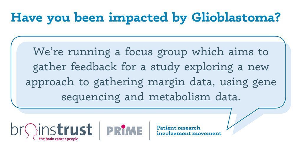 If you've been impacted by GBM, please consider signing up to our focus group on the new and exciting PREDICT research study on Feb 19th at 3pm, as your knowledge and lived experience would be invaluable to the design of this project. Sign up here: buff.ly/4jEdlLt..