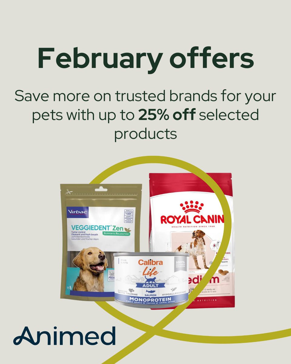 Animed_UK's tweet photo. Check out our February offers! 💙🎉

Get up to 25% OFF your favourite pet brands like Royal Canin, Hill's, Danish Design and more 🐾

Head to https://t.co/VOa88vwlTV to shop yours now!

#bigsavings #discounts #specialoffers #petcare #catcare #dogcare https://t.co/Lzu4p9uLJJ