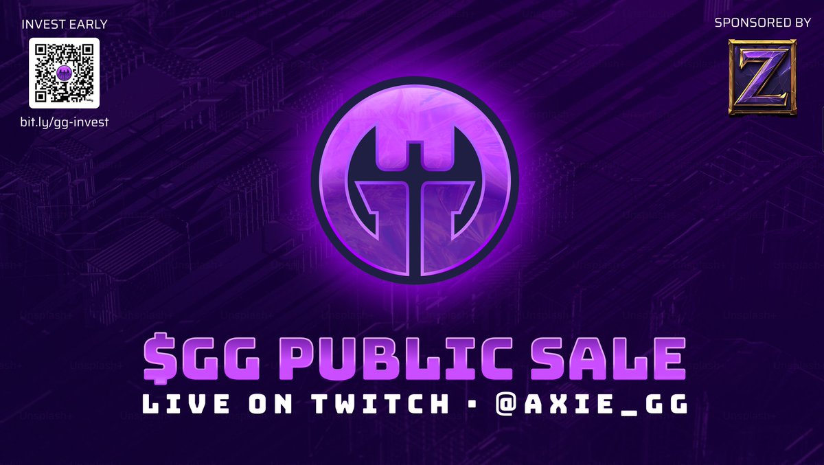 AxieGg's tweet photo. 📢 ANNOUNCEMENT 📢

🚨  $GG PUBLIC SALE 🚨 

📺 This Friday ➤ Live on Twitch: axie_gg
✍️ Sign up as early investors NOW 🔗 https://t.co/foA7Z1Nu7e
💰 Secure the bag, SPREAD THE WORD! https://t.co/k8s91nSOcT