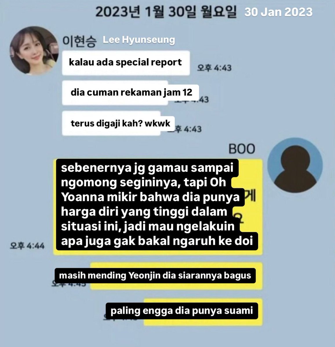 tang__kira's tweet photo. Translate grup chat pembully Oh Yoanna (Merka bikin grup chat (tapi oh yoanna ga dimasukin) setelah Oh Yoanna tampil di Yoo Quiz on the block) https://t.co/VMULWMBGKQ