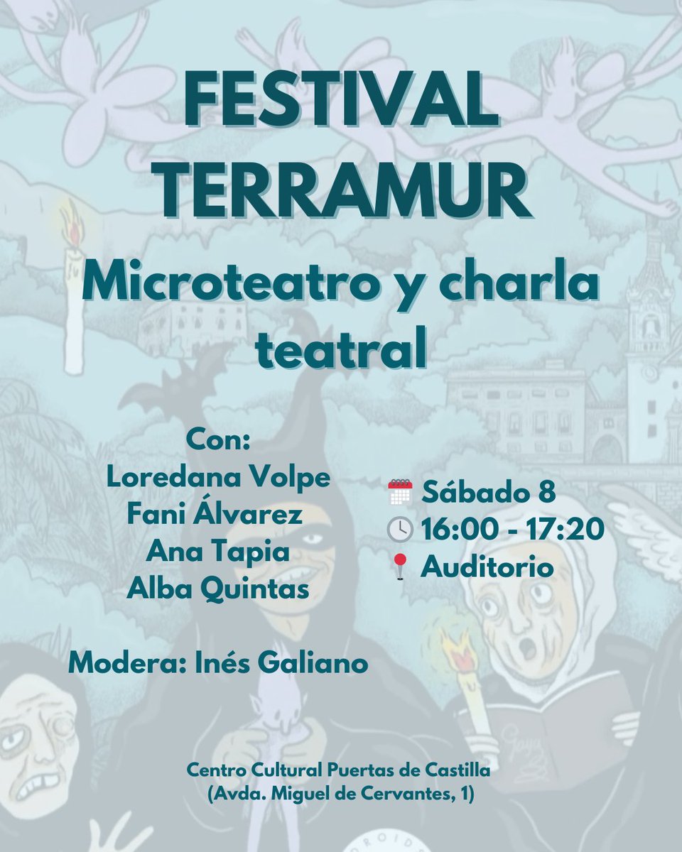 Fani Álvarez (@fanialvarez_) on Twitter photo Este sábado tenemos una cita muy teatral en el Festival Terramur junto a <a href="/AnaTapia74/">Ana Tapia</a>, <a href="/loredanavolpe/">Loredana Volpe</a>, <a href="/albaricius/">Alba 🦥 #StillWeRise4️⃣4️⃣</a> e <a href="/InesGalianoT/">Inés Galiano</a>. Haremos lecturas dramatizadas y charlaremos sobre teatro de género. ¡Nos vemos! Este sábado tenemos una cita muy teatral en el Festival Terramur junto a <a href="/AnaTapia74/">Ana Tapia</a>, <a href="/loredanavolpe/">Loredana Volpe</a>, <a href="/albaricius/">Alba 🦥 #StillWeRise4️⃣4️⃣</a> e <a href="/InesGalianoT/">Inés Galiano</a>. Haremos lecturas dramatizadas y charlaremos sobre teatro de género. ¡Nos vemos!