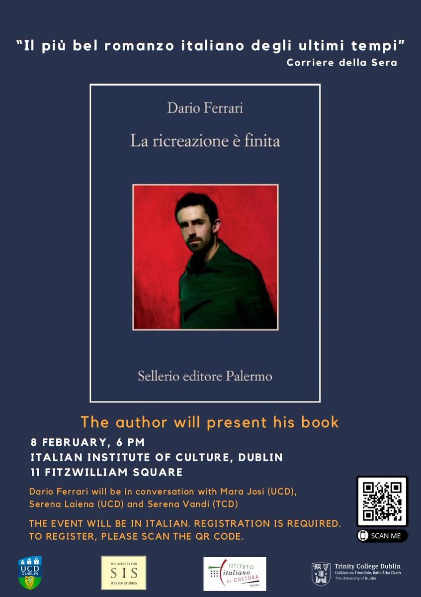 Soc4ItalStudies's tweet image. Join us on the 8th February 2025 for the ‘Incontro degli Italianisti in Irlanda’ taking place at @ucddublin and the Italian Cultural Institute of Dublin!🇮🇪 A key event supporting Irish-based Italianists, with discussions on funding for humanities, AI & global Italian Studies!🇮🇹✨