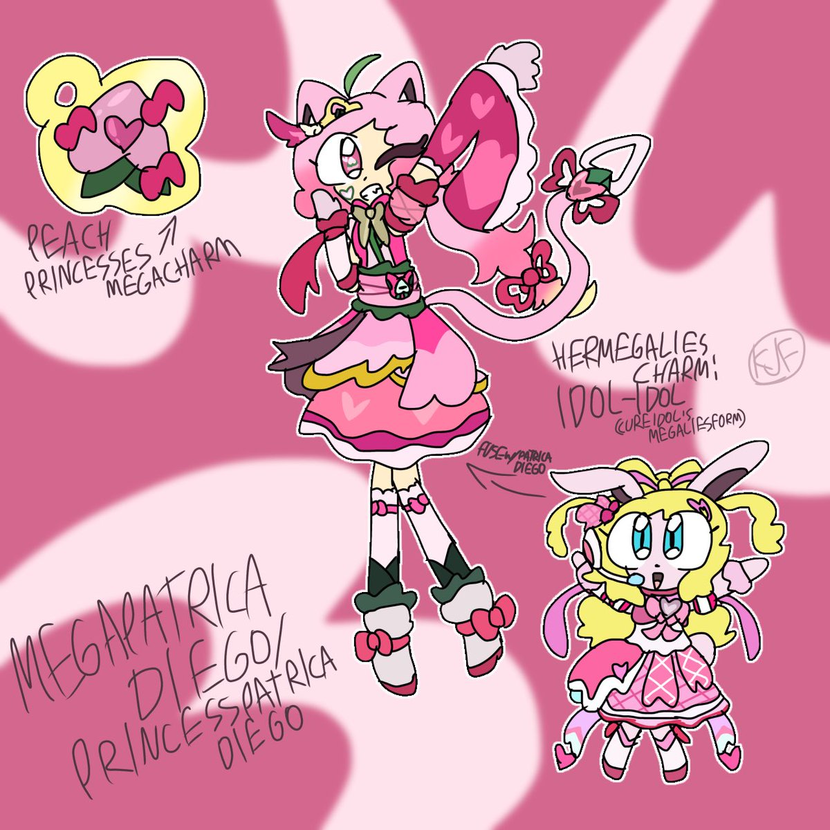 GodofMai's tweet photo. Peach Cat/Patrica Diego Has Unlocked Her Powers of a Mega Form Now! She is a Princess Patrica Diego!!
Her Megalies Charm is “Idol-Idol” (Cure Idol’s Megalies Charm Form)
#Originalcharacter #FruitcatgirlsCritters #Crossover #Fanart #MegaForm #キミプリ #PeachCat
🍑🩷🐱 https://t.co/q3YX5S2N2c