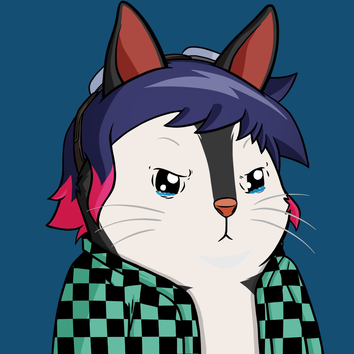 OneBunEveryday's tweet photo. The Buns #251  
 
Background: Dark Blue (5%)    

Body: Kimono Checkered (0.5%)        

Face: Rogged (3%)        

Head: Flowers Purple (0.5)        

Skin: Normal (30%)        

Rarity rank: 356      

Magic Eden: https://t.co/L7c1pp2mEL https://t.co/BpRRLhmNHW