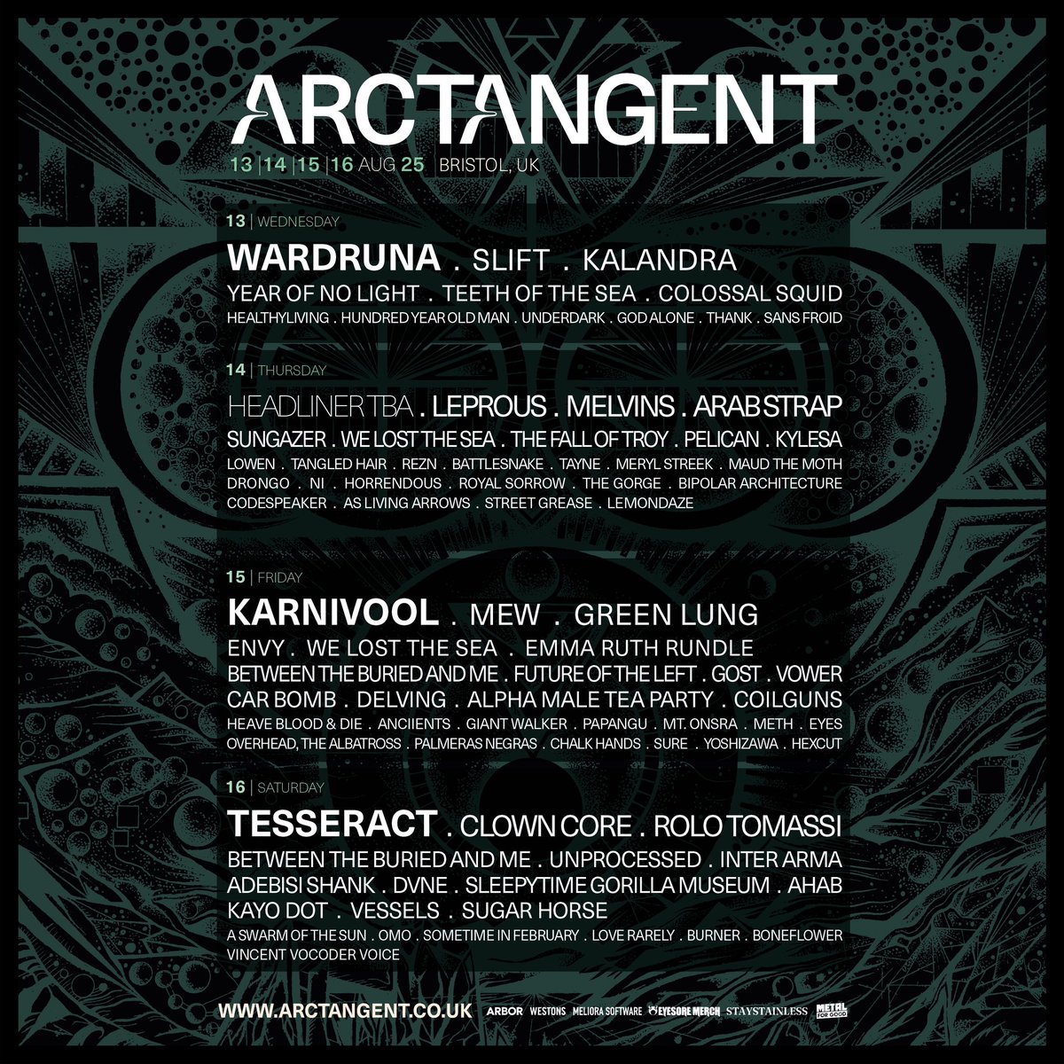 Gonna be a lovely time at <a href="/ATGFestival/">ArcTanGent</a> this August. <a href="/thankleeds/">THANK</a>, The Fall of Troy, <a href="/asktangledhair/">「 Tangled Hair 」</a>, <a href="/alphamaleTparty/">Alpha Male Tea Party</a>, <a href="/AdebisiShank/">Adebisi Shank</a>, <a href="/love_rarely/">Love Rarely</a> and so much more! Tickets: arctangent.co.uk/tickets/