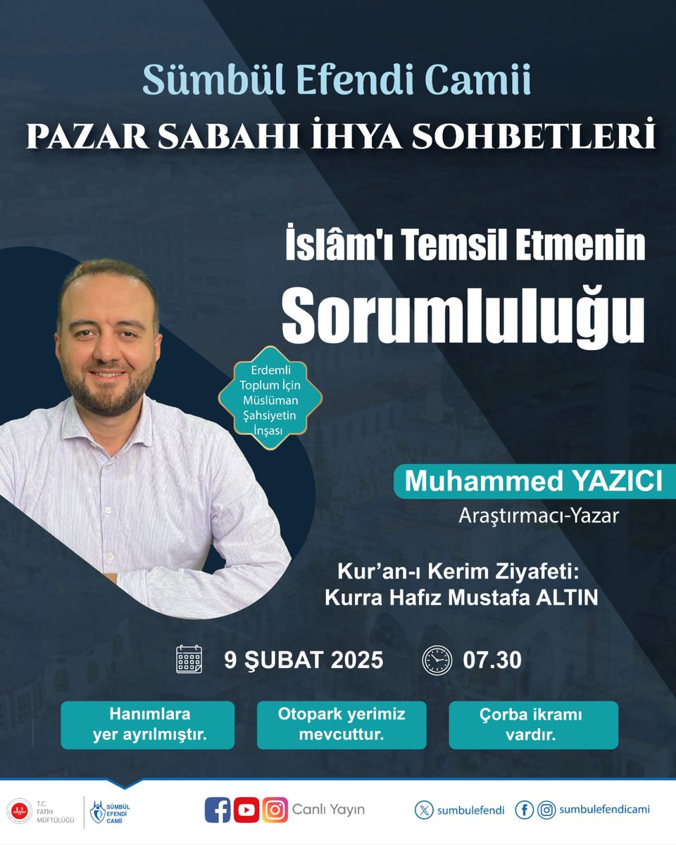 sumbulefendi's tweet photo. Bir Müslüman için İslâm’ı temsil etmek ne anlama gelir?

Günlük hayatımızda İslâm'ı nasıl doğru bir şekilde temsil edebiliriz?

Müslüman bireyin ahlâkî ve toplumsal sorumlulukları nelerdir?

Peygamber Efendimiz'in ve sahabenin İslâm'ı temsil etme yöntemi nasıldı?
.. https://t.co/83LHiv4MlE