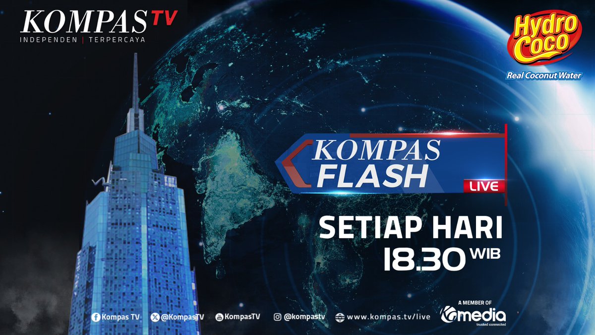 KompasTV's tweet photo. Temukan informasi terbaru setelah beraktivitas dengan menonton #Newsflash sesaat lagi, bersama @My_HydroCoco https://t.co/niAJJORzZV
#HydroCoco #KesegaranAlami #Ad https://t.co/ziTTCn53DH