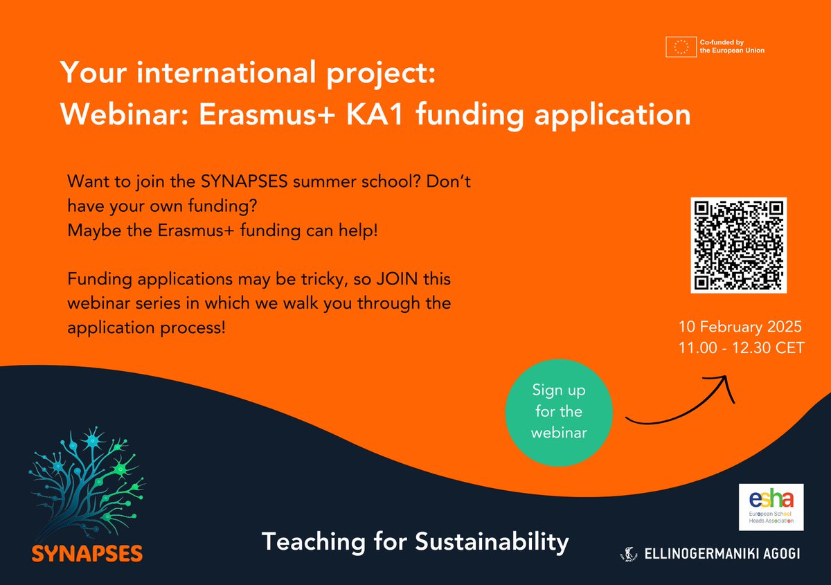 Empower your school with Erasmus+ Staff Mobility Funding! To help you navigate the application process, join the webinar on 10 February, which will provide clear guidance and answer your questions.
#EducationFunding #Sustainability
🔗 Register here: forms.office.com/e/vjNE5uY81W